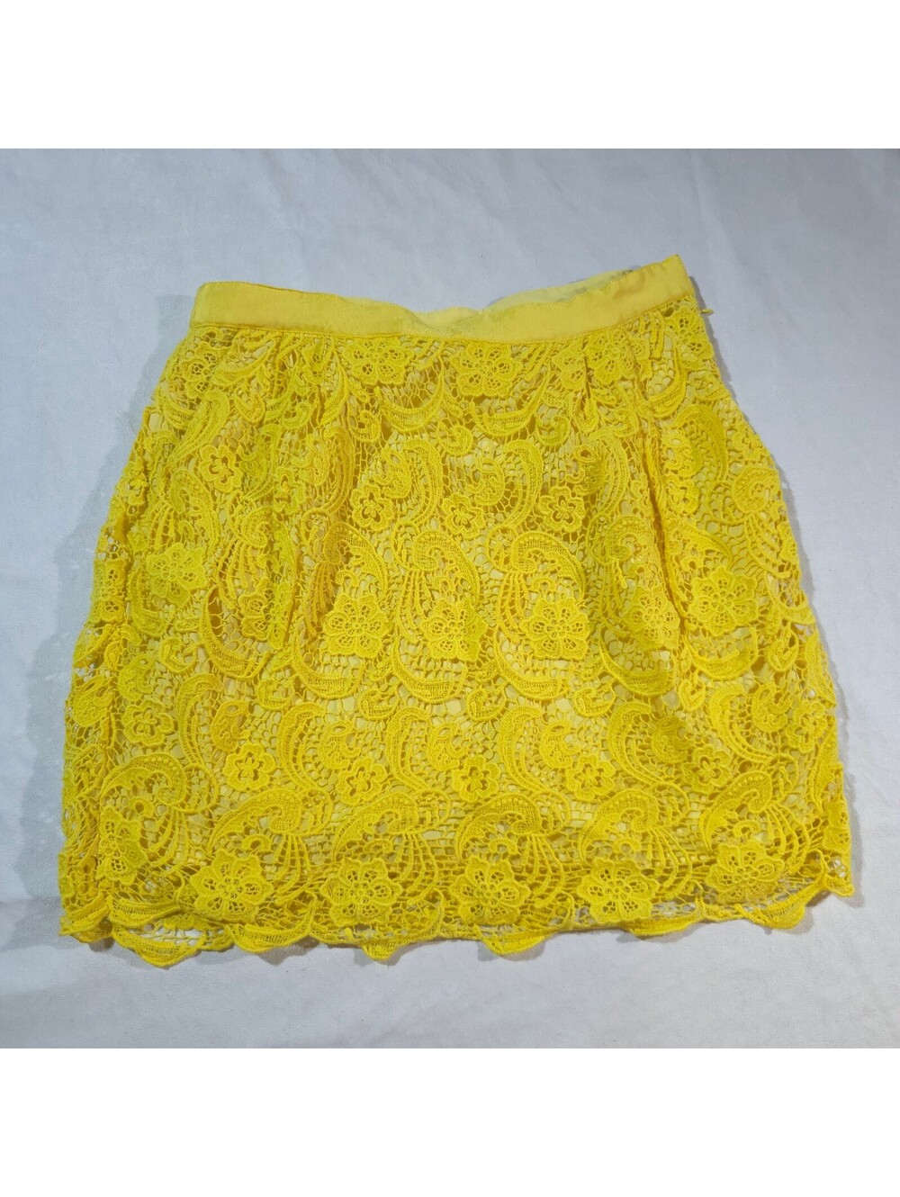 Club Monaco Yellow Lace Mini Skirt